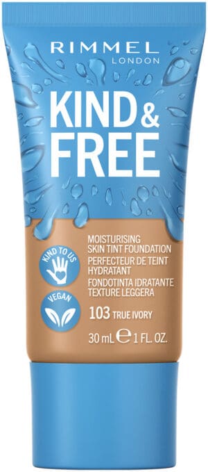 image-0 Rimmel Kind & Free True Ivory Moisturising Skin Tint Foundation 30ml