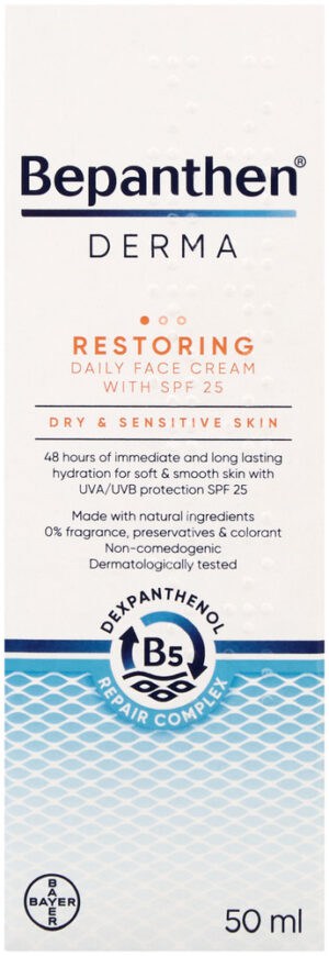 Bepanthen DERMA SPF 25 Restoring Daily Face Cream 50ml