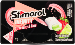 Stimorol Infinity Strawberry & Lime Flavoured Sugar Free Chewing Gum 10pk