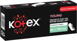 Kotex Young Thin Unscented Pantyliners 18pk