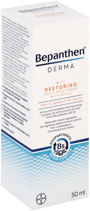 Bepanthen DERMA SPF 25 Restoring Daily Face Cream 50ml