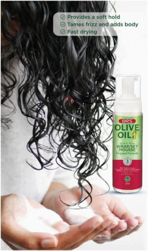 ORS Olive Oil Hold & Shine Wrap/Set Mousse 207ml
