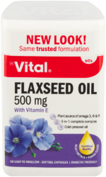 Vital Flaxseed Oil Softgel Capsules 60pk