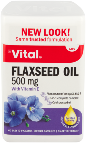 Vital Flaxseed Oil Softgel Capsules 60pk