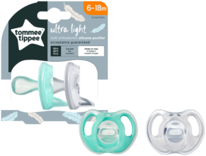Tommee Tippee Ultra Light Soft One-Piece Silicone Soother 2pk