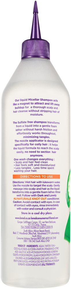 Dark And Lovely Au Naturale Wash Day Miracle Water-to-Foam Shampoo 500ml