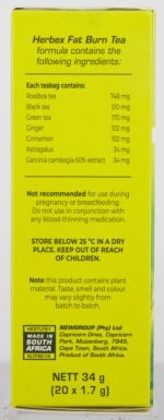 Herbex Fat Burn Tea Bags 20pk