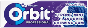Wrigley's Orbit Strong Mint Flavoured Professional Sugarfree Chewing Gum 10pk