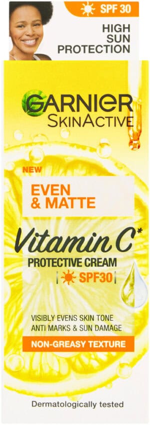image-0 Garnier SkinActive SPF 30 Even & Matte Vitamin C Protective Cream 50ml