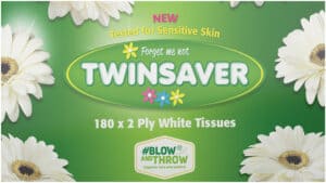 Twinsaver 2 Ply Tissues 180pk