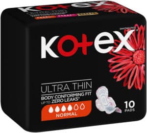 Kotex Normal Ultra Thin Sanitary Pads with Wings 10pk