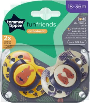 image-0 Tommee Tippee Fun Friends Orthodontic Soothers 2pk