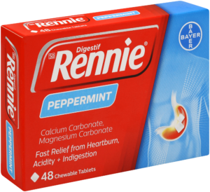 image-0 Rennie Peppermint Heartburn & Indigestion Chewable Tablets 48pk