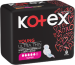 Kotex Young Super Ultra Thin Sanitary Pads with Wings 8pk
