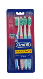 Oral-b 123 Medium Delicate White Toothbrush 4pk