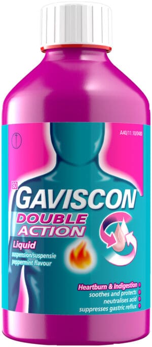 Gaviscon Double Action Peppermint Flavour Liquid Suspension 600ml