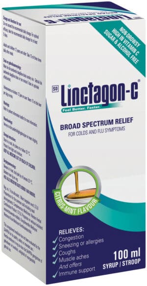 Linctagon Broad Spectrum Relief Citrus-Mint Flavour Cold & Flu Syrup 100ml