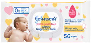 Johnson's Extra Sensitive Fragrance Free Wipes 56pk
