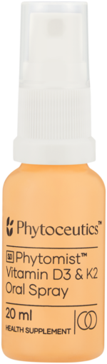 Phytoceutics Phytomist Peach Flavour Vitamin D3 & K2 Oral Spray 20ml