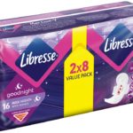 Libresse Super Heavy Flow Goodnight Maxi Night+ Sanitary Pads with Wings 16pk