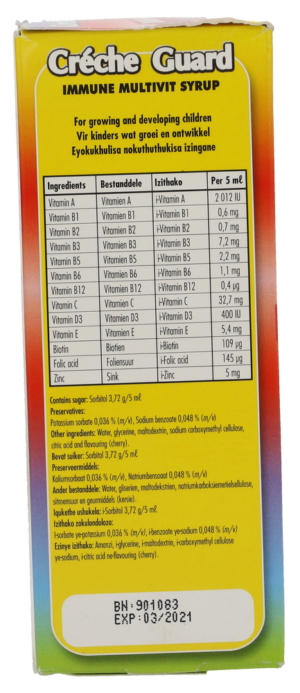 Créche Guard Cherry Flavour Immune Multivit Syrup 200ml