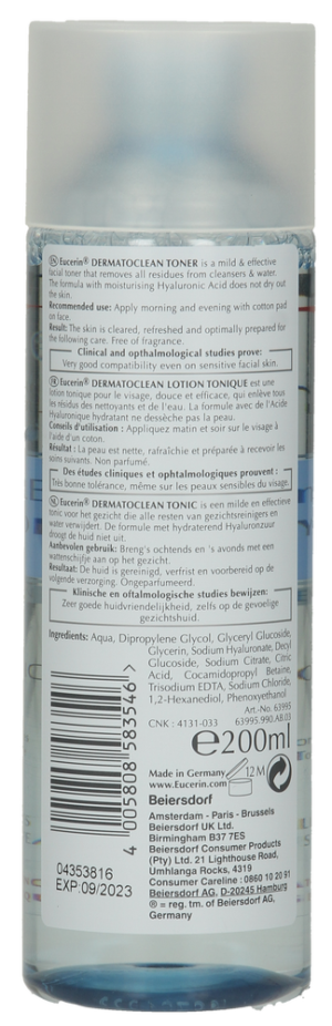 Eucerin DermatoCLEAN Toner Lotion Tonique 200ml