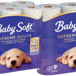 Baby Soft 2 Ply Supreme Quilts Luxury Toilet Tissue Roll 9pk