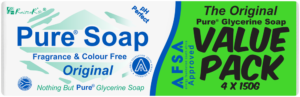 Pure Original Glycerine Soap Bar 4 x 150g
