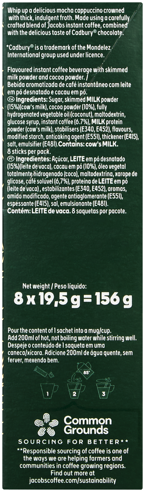 Jacobs Cadbury Instant Mocha 8 x 19.5g