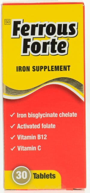 Ferrous Forte Iron Supplement Tablets 30pk