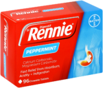 Rennie Peppermint Heartburn & Indigestion Chewable Tablets 96pk