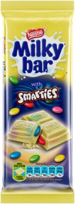 Nestlé Milkybar Smarties White Chocolate Slab 80g
