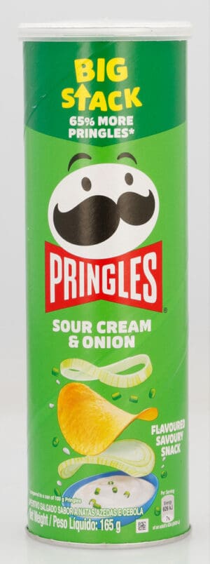 Pringles Sour Cream & Onion Flavoured Savoury Snack 165g