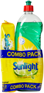 Sunlight Regular Dishwashing Liquid and Laundry Bar Value Pack 2pc
