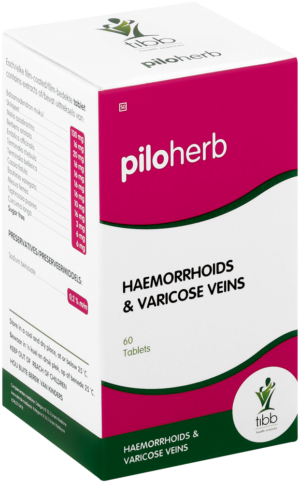 Tibb Piloherb Haemorrhoids & Varicose Veins Tablets 60pk