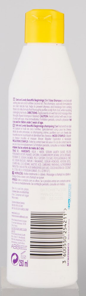 Dark And Lovely Beautiful Beginnings 2 in 1 Easy Shampoo 250ml