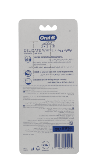 Oral-b 123 Medium Delicate White Toothbrush 4pk