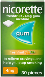 Nicorette Freshfruit 4mg Nicotene Gum 30pk