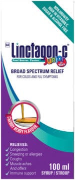 Linctagon Broad Spectrum Relief Cherry Berry Flavour Junior Cold & Flu Syrup 100ml
