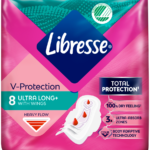 Libresse Heavy Flow V-Protection Ultra Long+ Sanitary Pads with Wings 8pk