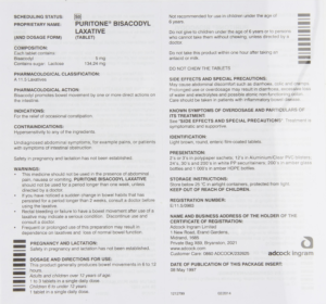 Puritone Bisacodyl Laxative Tablets 12pk