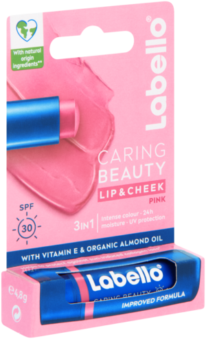 Labello Caring Beauty Pink SPF 30 3-in-1 Lip & Cheek Balm 4.8g