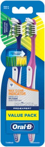Oral-b Pro-Expert Medium Max Clean Indicator Toothbrush 2pk