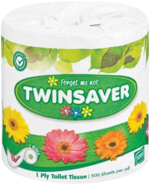 image-0 Twinsaver 1 Ply Toilet Tissue Roll 1s