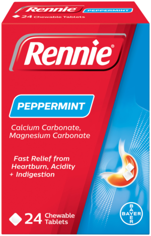 image-0 Rennie Peppermint Heartburn & Indigestion Chewable Tablets 24pk