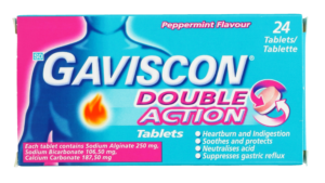 Gaviscon Double Action Peppermint Flavour Antacid Tablet 24pk