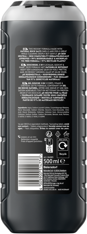 Nivea MEN Rock Salts 3-in-1 Shower Gel 500ml