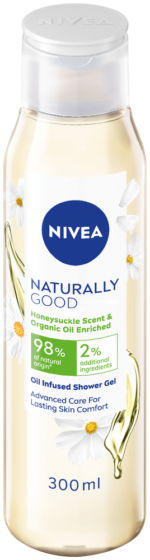 Nivea Naturally Good Honeysuckle Scent & Organic Oil Enriched Shower Gel 300ml