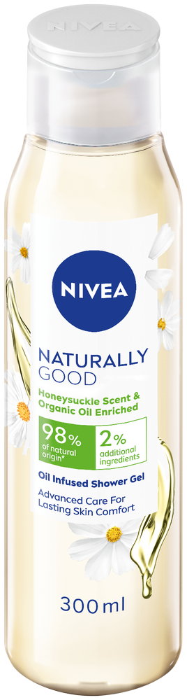 Nivea Naturally Good Honeysuckle Scent & Organic Oil Enriched Shower Gel 300ml