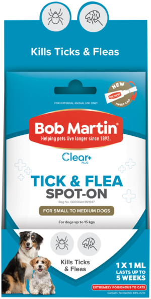 Bob Martin Clear Plus Tick & Flea Spot-On for Dogs 1ml